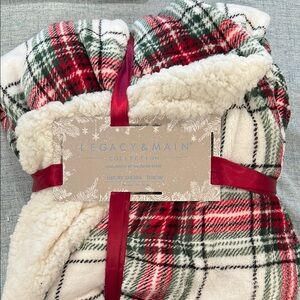 Legacy Plaid Sherpa Throw with Red and Green